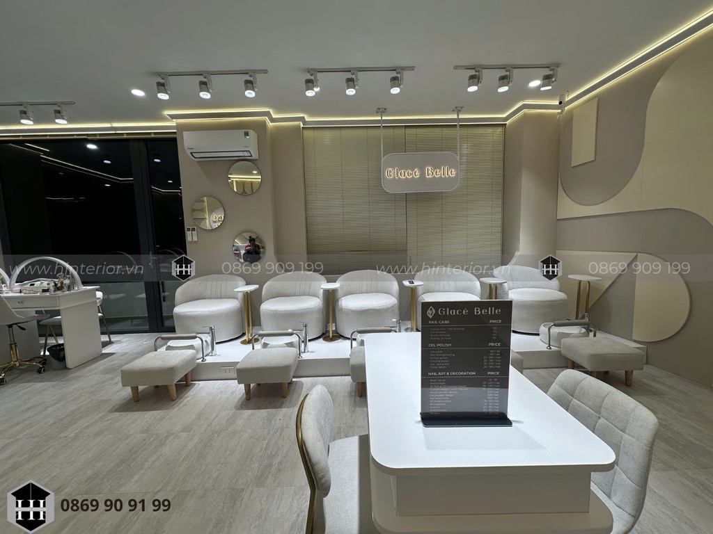 Thi công nội thất spa nhẹ nhàng, nữ tính – dự án thực hiện tại TP.HCM