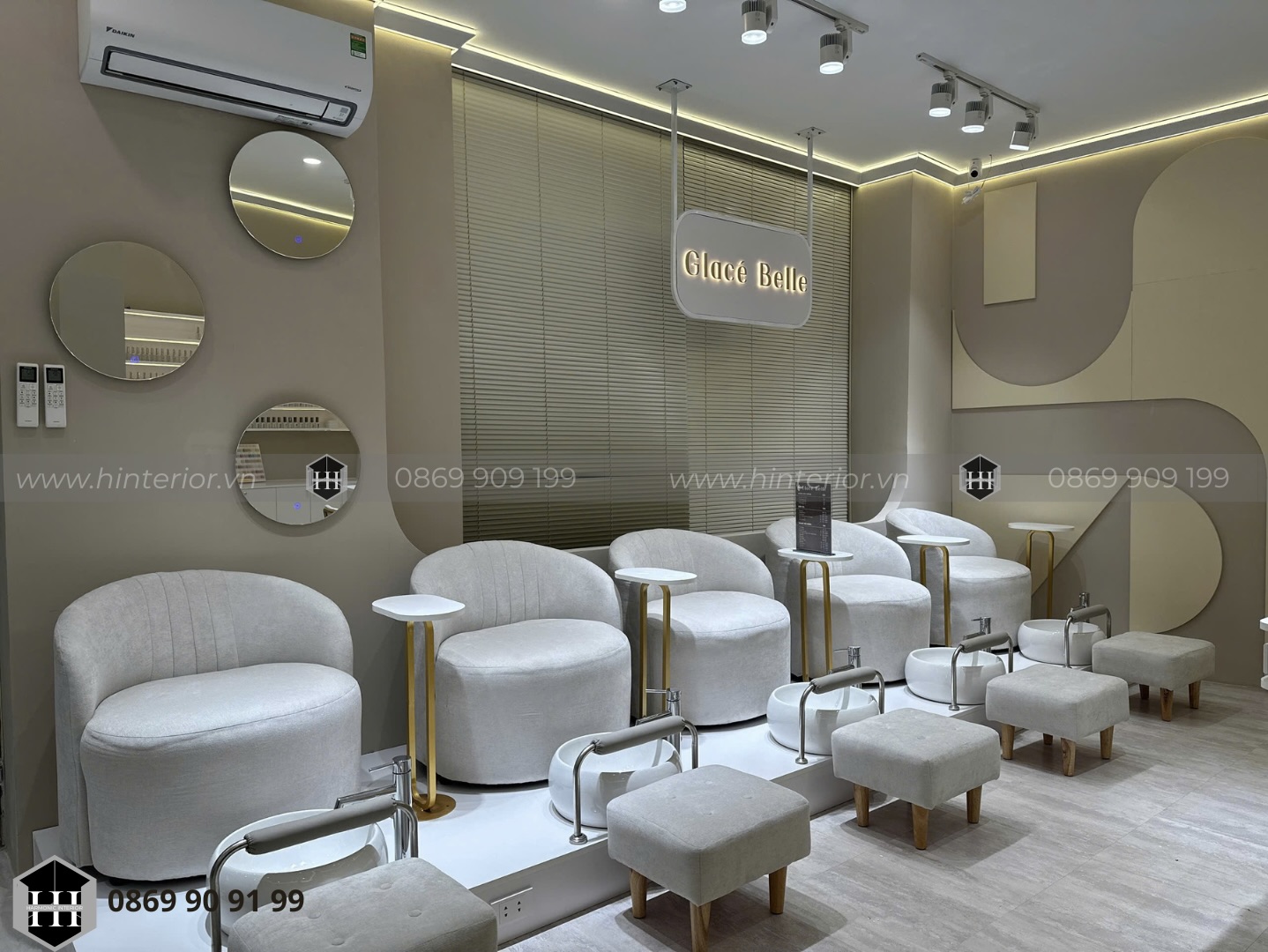 Mẫu nội thất spa đẹp hiện đại do Harmonic Interior thi công tại TP.HCM