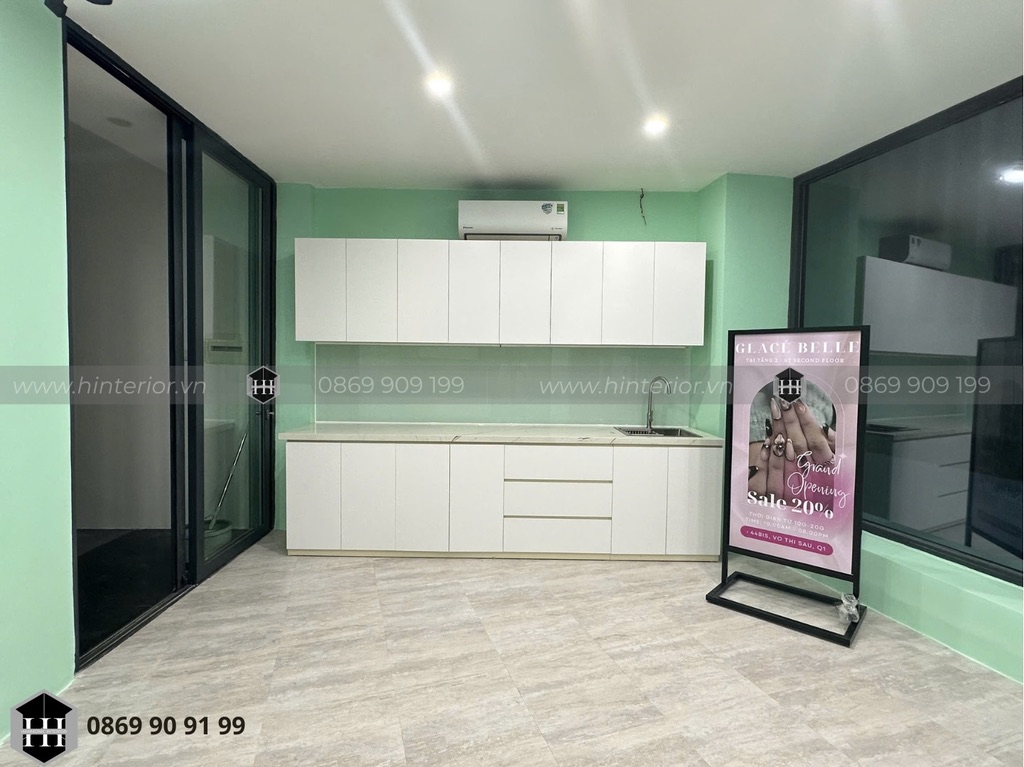 Thi công hoàn thiện nội thất trọn gói – Quán Nail Spa kết hợp Ice Cream Shop hiện đại, nổi bật và tối ưu công năng