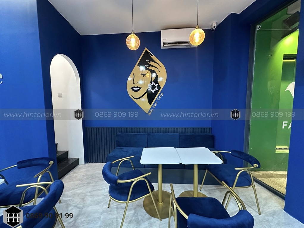 Thiết kế và thi công nội thất tiệm nail spa tone pastel tại TP.HCM