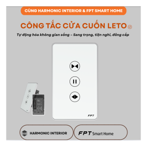 Công tắc cửa cuốn chữ nhật màu trắng Leto WiFi-BLE