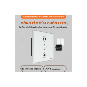 Công tắc cửa cuốn vuông màu trắng Leto WiFi-BLE